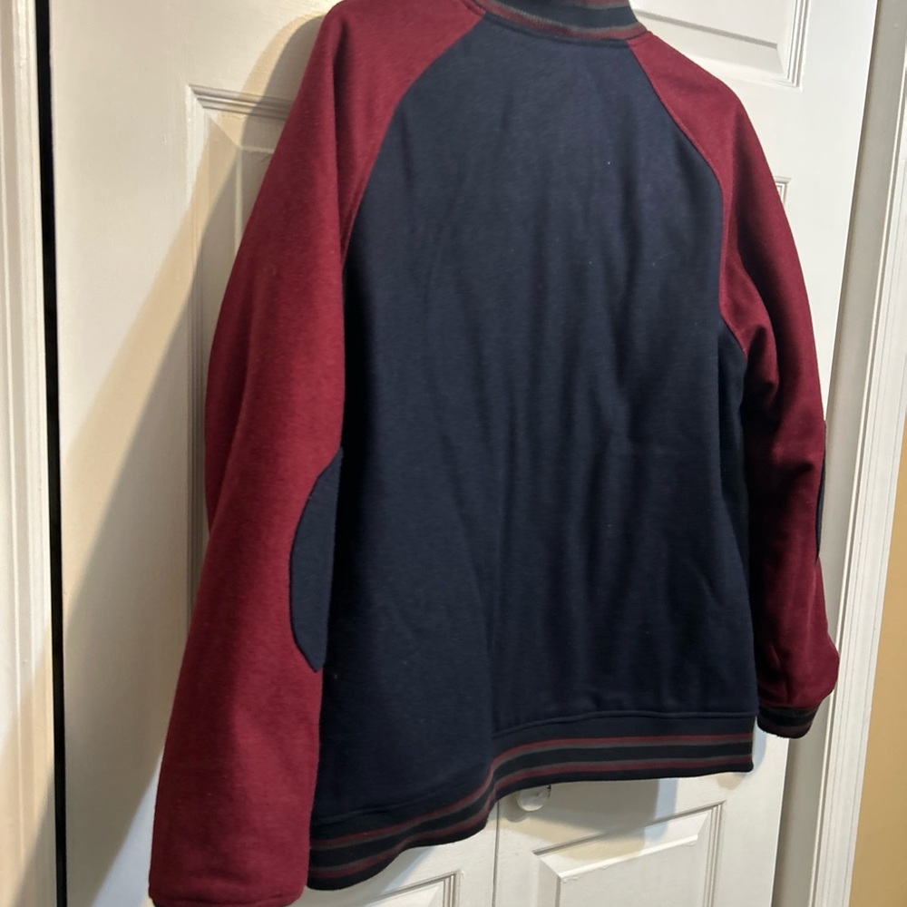 Born Fly Stadium Jacket Mens 2XL Blue Maroon Eagle Varsity Wool Bomber Crest - Picture 10 of 12
